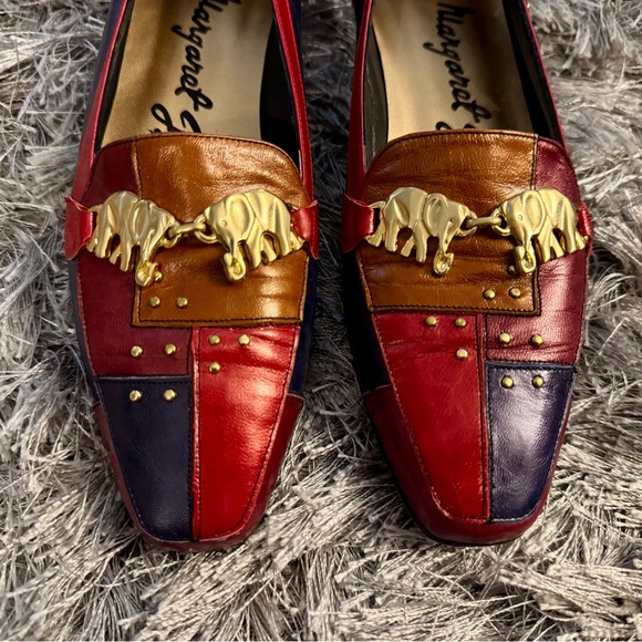 Margaret J Luxury Leather Loafers with Gold Elephant Accents. - Picture 3 of 14